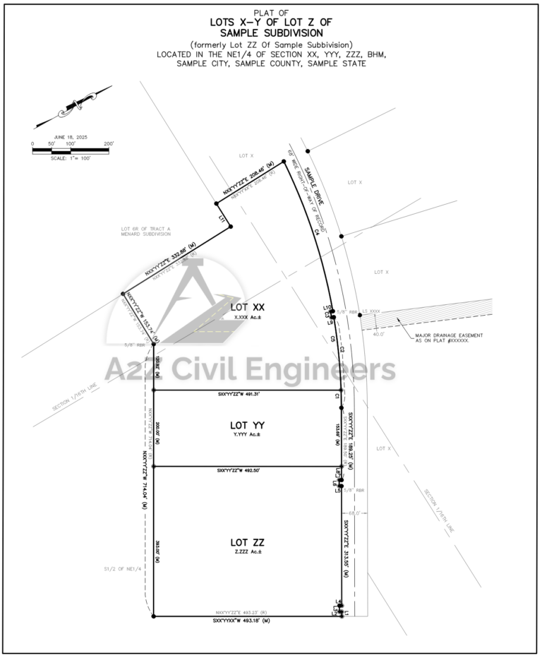 Subdivision Survey Drafting & Plat Drafting Services
