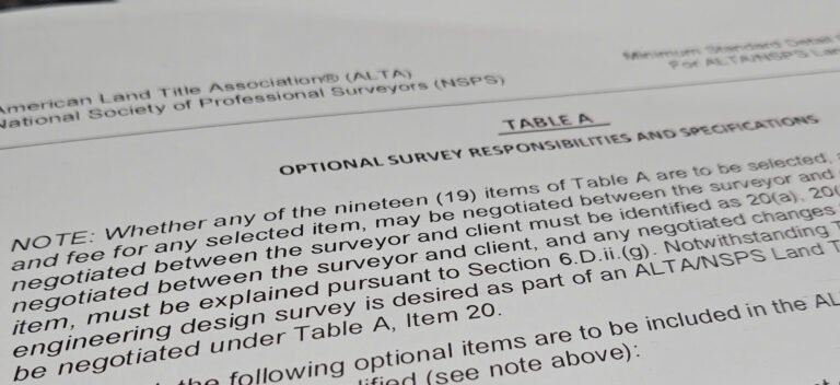 ALTA land title survey drafting - Table A - A2Z Civil Engineers